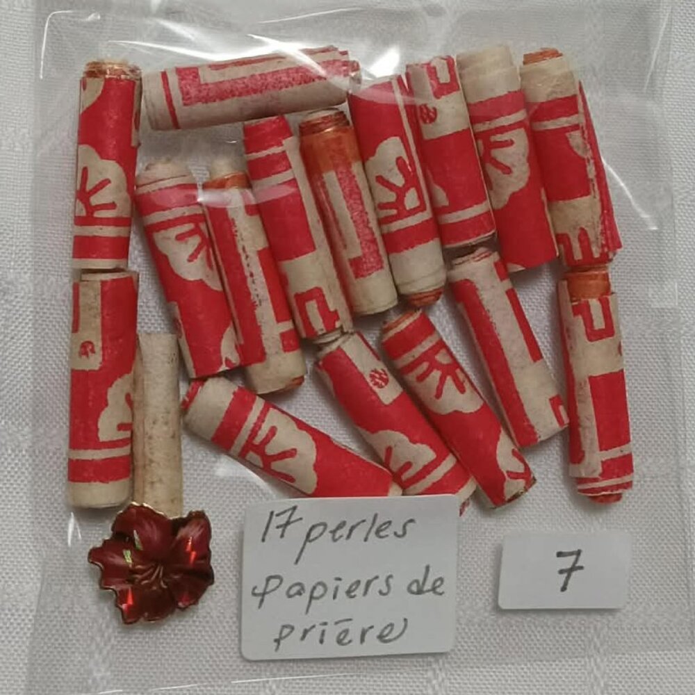 One-of-a-kind handmade/hand rolled paper beads/jewelry making/craft supplies/DIY